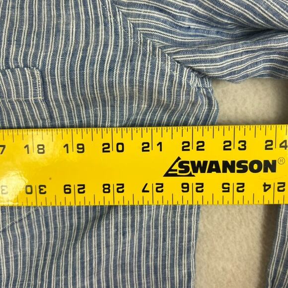 Untuckit Long Sleeve Button Up Womens Size 16 Blue & White Striped 100% Linen - Picture 5 of 6